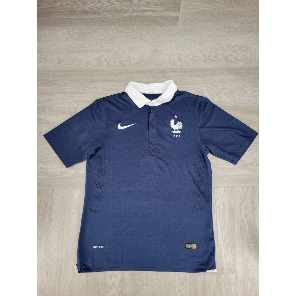 Nike France National Team 2014 2015 Home Soccer Jersey Men's Small Blue